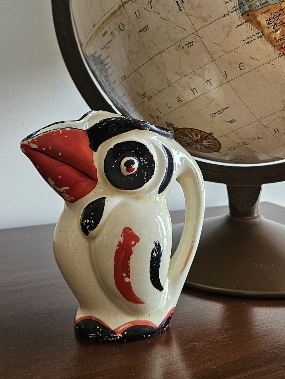 Vintage Art Deco Toucan Bird Pitcher Creamer Japan Style Ceramic
